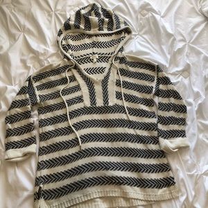 Knit Striped Soft Joie Hoodie Pullover
